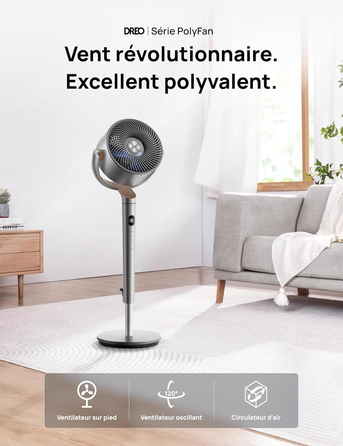Ventilateur rafraîchissant DREO avec télécommande — image 3