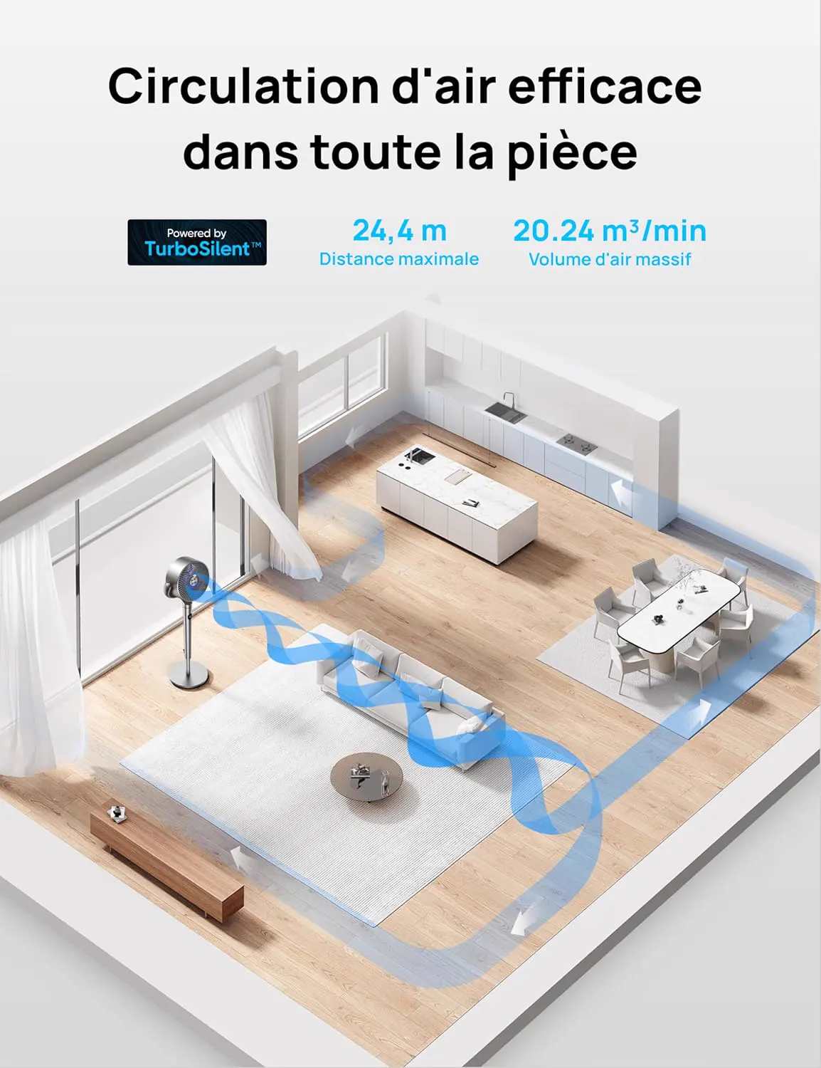 Ventilateur rafraîchissant DREO — design noir et bois — image 4